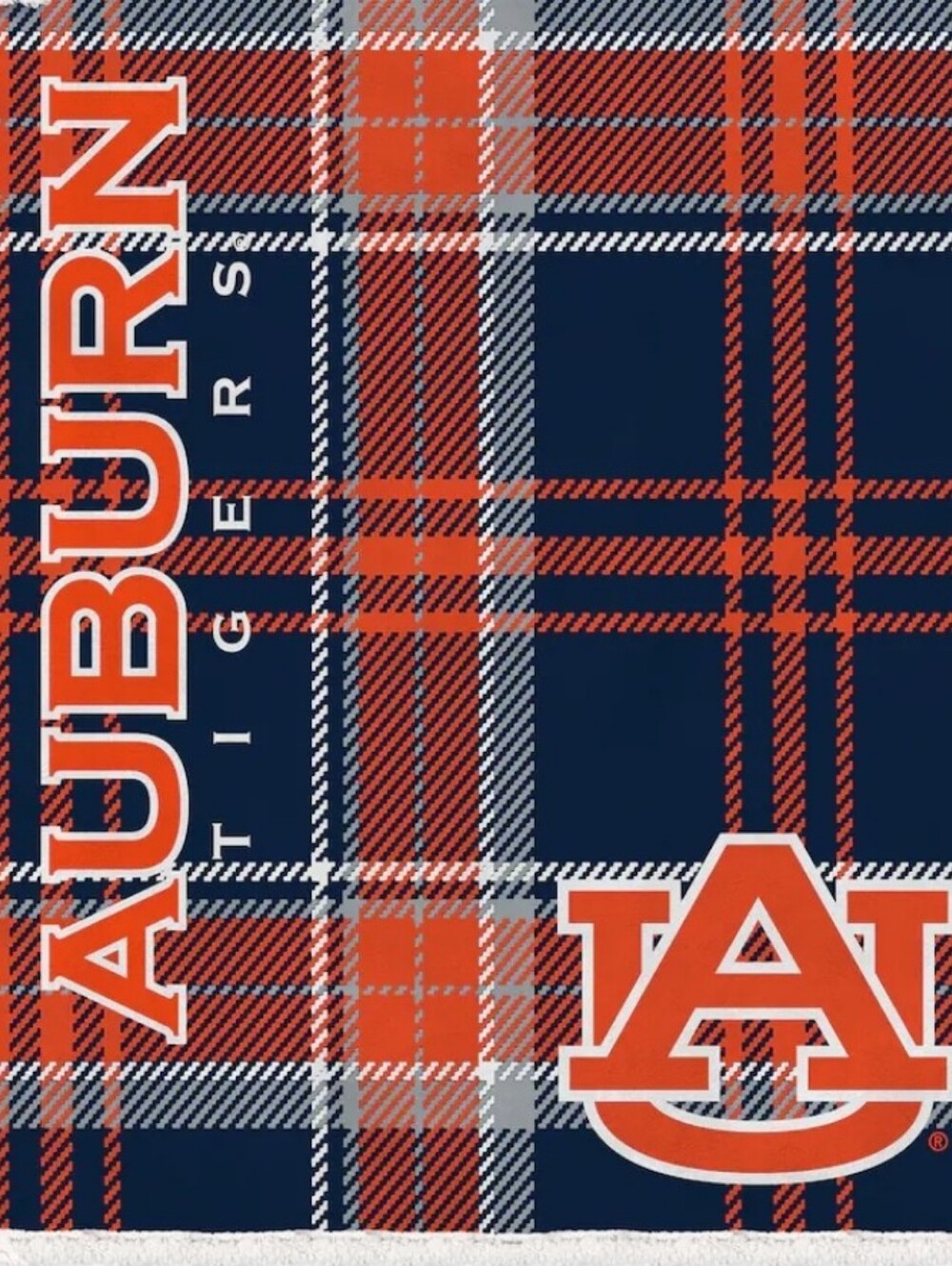 Auburn Tigers Pegasus 50" x 60" Playmaker Plaid Ultra Cozy Sherpa Throw